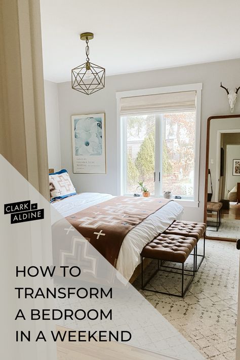 HOW TO TRANSFORM A BEDROOM IN A WEEKEND Light And Airy Bedroom, Dark And Moody Bedroom, Airy Bedroom, Moody Bedroom, Board And Batten Wall, Design A Space, Modern Masters, Weekend Projects, New Beds