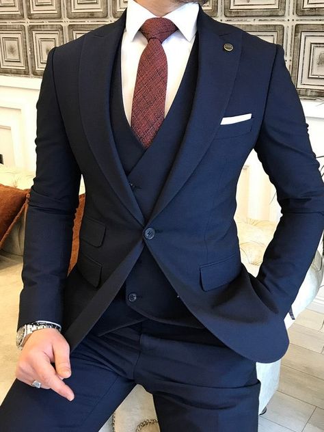 Coat Pant For Men Suits Wedding Navy Blue, Coat Pant For Men Suits Wedding, Navy Slim Fit Suit, Terno Slim Fit, Male Wedding, Suit Man, Modern Suits, Blue Suit Men, Blue Suit Wedding