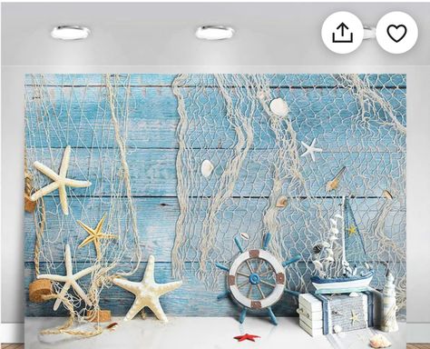 Beach Photo Props Ideas, Nautical Photo Booth, Nautical Backdrop, Beach Theme Party Decorations, Sailing Theme, Christian Baptism, Beach Backdrop, Cruise Party, Background Summer