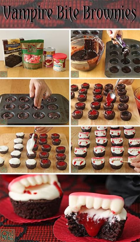 Twilight Inspired Desserts, Twilight Themed Party Food, Vampire Themed Food, Vampire Food, Brownie Halloween, Diy Vampire, Vampire Birthday, Halloween Food For Adults, Strašidelný Halloween