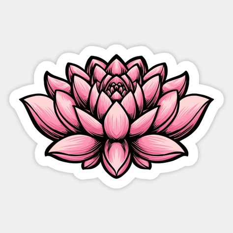 Pink Lotus Flower Tattoo, Pink Stickers Printable, Lotus Flower Widget, Flower Stickers, Pink Stickers, Lotus Flower Tattoo Pink, Spiritual Stickers Printable, Lotus Flower Clipart, Buddha Sticker