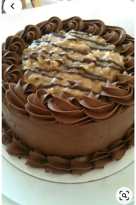 Grooms Cake German Chocolate, German Chocolate Cake Aesthetic, German Chocolate Anniversary Cake, Decorate German Chocolate Cake, How To Decorate A German Chocolate Cake, German Chocolate Cake Wedding, German Chocolate Cake Designs, German Chocolate Cake Decorating Ideas, Chocolate Retirement Cake