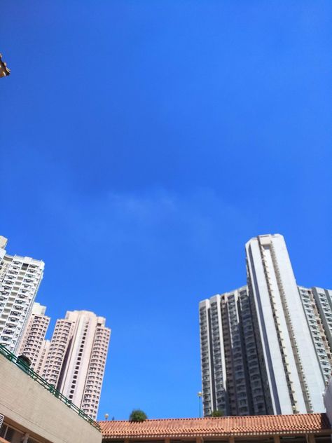 Blue sky without cloud in Fanling Sky Without Clouds, Blue Sky, Skyscraper, Multi Story Building, Building, Blue