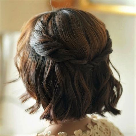 Bridesmaid Hairstyle, Updo Bridesmaid, How To Curl Short Hair, Prom Hairstyles For Short Hair, Shoulder Hair, Bridesmaid Hair Down, Peinados Fáciles Para Cabello Corto, Hair Bridesmaid, Hairdos For Short Hair