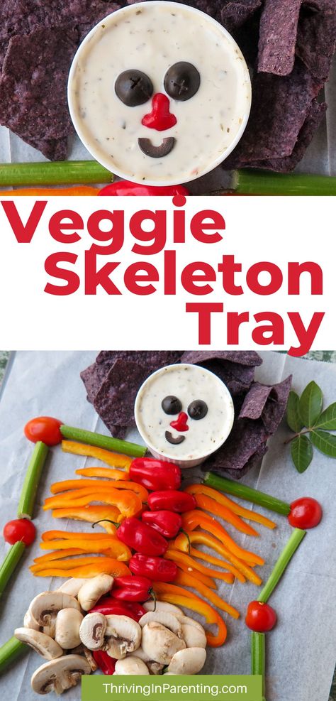 Skeleton Veggie Tray, Veggie Skeleton, Halloween Veggie Tray, Halloween Snacks For Kids, Halloween Party Appetizers, Green Snacks, Healthy Halloween Treats, Healthy Halloween Snacks, Vegetable Tray