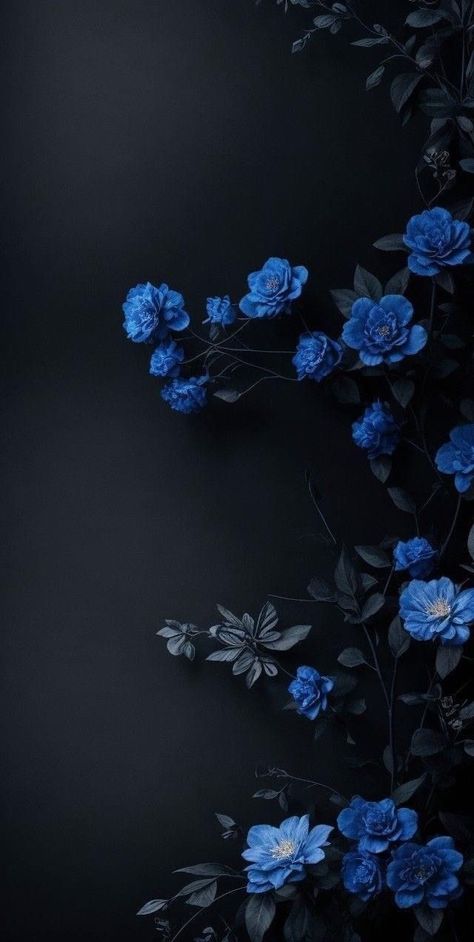 Black And Blue Wallpaper, Blue Flower Wallpaper, Iphone Wallpaper Lights, Desain Quilling, Flowers Photography Wallpaper, Flowery Wallpaper, Pretty Phone Wallpaper, Floral Wallpaper Phone, Lovely Flowers Wallpaper