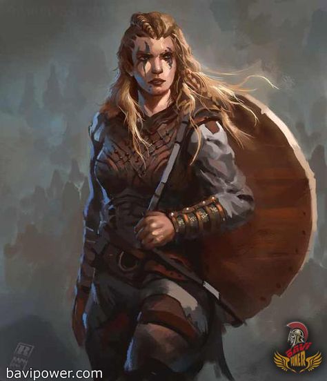 Freydis Eiriksdottir: Evil Woman or A Brave Shieldmaiden?  Leif Erikson who happened to discover North America prior to the Spanish had a sister whose name was Freydis Eiriksdottir. Born in a family with the desire of exploring running in the DNA, Freydis Eiriksdottir quickly took part in the crew to explore the vast ocean.  #viking #norse #scandinavian #celtic #bavipower #art #warrior #carving #shieldmaiden Woman In Armor, Jhin League Of Legends, Viking Warrior Woman, Arte Viking, Art Viking, Viking Character, Heroic Fantasy, Viking Woman, Viking Art