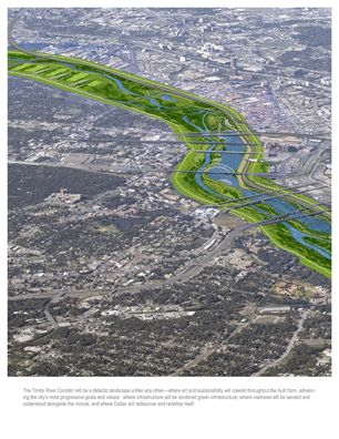 Green Infrastructure: Trinity River Corridor, a 9-mile urban park that provides flood protection, recreation, transportation and biodiversity conservation to Dallas,Texas. Green Infrastructure, Green Corridor, Flood Protection, Linear Park, Corridor Design, Organic Structure, Public Space Design, Design Guidelines, Urban Park