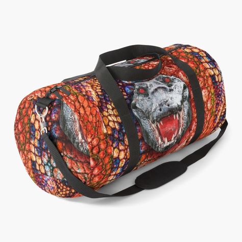 Get my art printed on awesome products. Support me at Redbubble #RBandME: https://www.redbubble.com/i/duffle-bag/Growl-of-the-Crocodile-Animal-Print-by-ACCI-by-VanyssaGraphics/101288602.TZ9LO?asc=u Crocodile Animal, Graphic Design Print, Work Travel, Bag Tags, Prints For Sale, Drawstring Bag, Original Design, Bag Sale, Graphic Prints