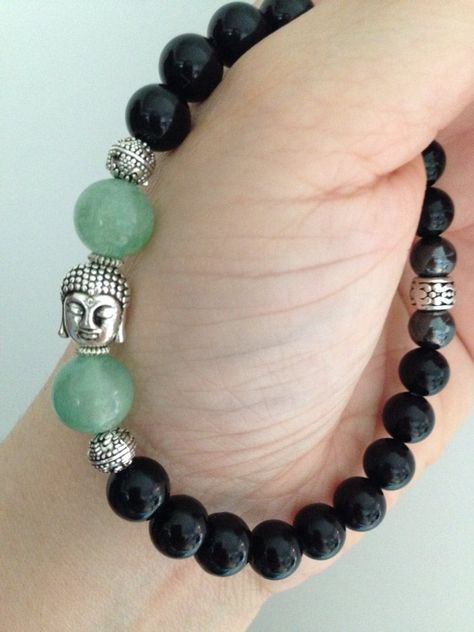 A calming and soothing bracelet, perfect for everyday wear and meditation. This bracelet combines green aventurine, hematite and black onyx. Measures: 8 inches, but can be made to any size, please select desired length from side menu during checkout :) SHIPPING OPTIONS: Please be aware that if Standard Shipping is selected, there is NO TRACKING, and delivery timeframe is between 6-15 BUSINESS DAYS using Canada Post. It is the most economical choice I can offer to keep shipping costs low. For TRA Zen Jewelry, Men Bracelets, Beads Design, Men's Bracelets, Stone Bracelets, Handmade Jewelry Necklace, Crystal Healing Stones, Meditation Stones, Handcrafted Bracelets