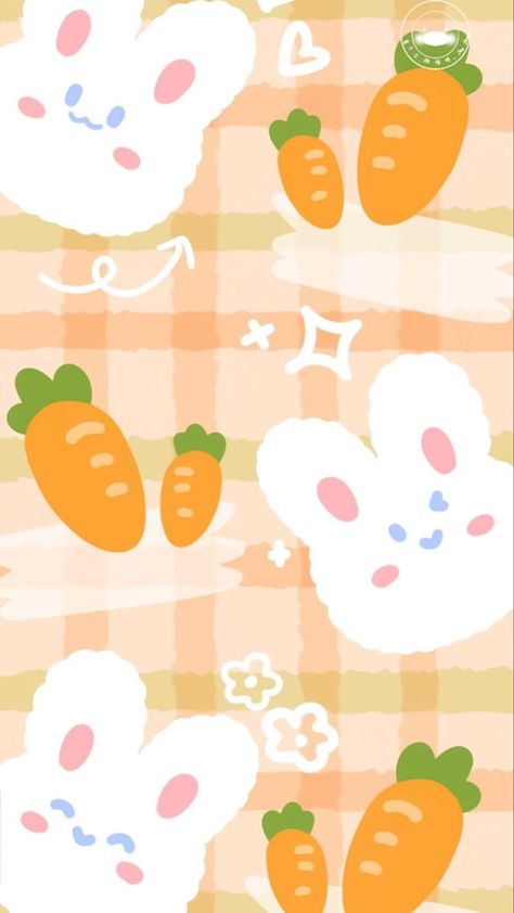 Wallpaper Cute Kawaii, Carrot Drawing, Kawaii Orange, Orange Bunny, Pink Wallpaper Kawaii, Banana Wallpaper, Penanda Buku, Valentines Day Poster, Cartoon Drawings Of Animals