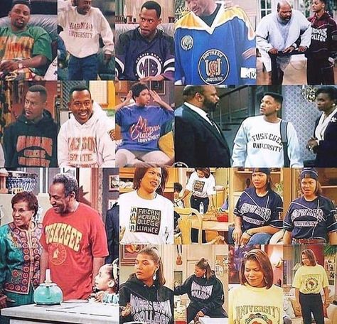 Black television shows always show love to HBCUs! TELL US👇🏾What is your fave 90s show + fave HBCU clothing brand ?? 👕👚📺 . . . #HBCU… Hbcu Fashion, Black Tv, Black Knowledge, Black Pride, African American History, Remember When, Black Power, Black Excellence, Black Culture