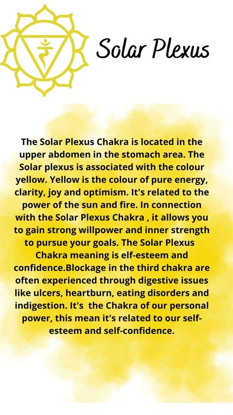 Solar Plexus Chakra Solar Plexus Chakra Healing, How To Open Chakras, Chakra Meanings, Chakra Healing Meditation, Chakra Health, Life Skills Lessons, Emotion Chart, Ayurvedic Healing, Color Healing