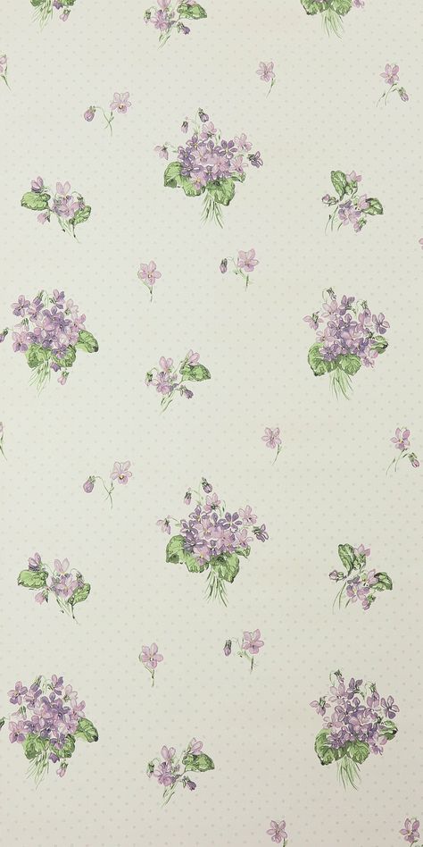 Violets wallpaper in purple, green, gray and tinted white Vintage wallpaper is not glossy and the paper is smooth.  The fillets look like hand painted and it goes great with the wallpaper Gray dot #2787.    This wallpaper is made of paper. Our wallpapers are all originals from the 1970s, some even older. No reprints, all real old! The wallpapers are all about 53.5cm wide. The wallpapers are sold per meter. If you put several meters in the shopping cart, you will receive the wallpaper in this len Violets Wallpaper, Wallpaper In Purple, Cocoppa Wallpaper, Simple Phone Wallpapers, Iphone Wallpaper Photos, Iphone Wallpaper Themes, The Wallpaper, Pretty Wallpaper Iphone, Cute Backgrounds