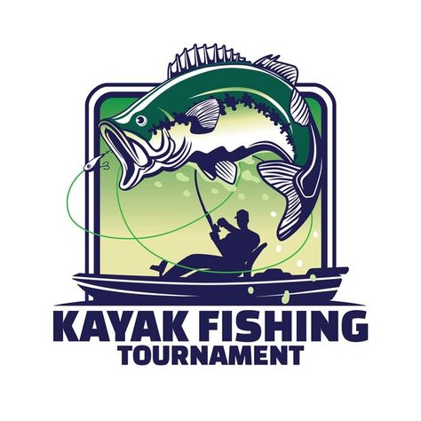 Tournament Logo Design, Tournament Logo, Fishing Tournament, Boat Vector, Largemouth Bass Fishing, Fish Silhouette, Fish Logo, Bright Art, Fish Man