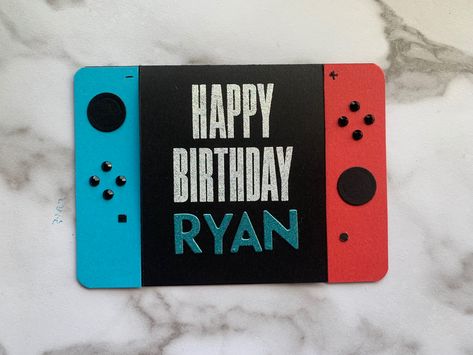 Teenager cards are generally challenging for me but I made a version of this Nintendo Switch card for my nephew recently and he loved it! I used Stampin’ Up Biggest Wish stamp set and the matte black dots were perfect for this card. I also personalised it here using Stampin’ Up playful alphabet dies. Check out my video on how I made it Nintendo Switch Card, Nintendo Switch Birthday, Stampin Up Biggest Wish, Anniversaire Diy, Birthday Card Drawing, 21st Birthday Cards, Video Games Birthday, Homemade Birthday Cards, Birthday Cards For Boys