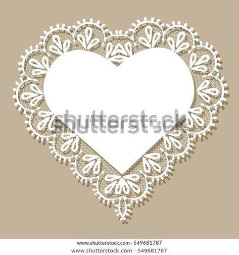 White Lace Heart Greeting Card Happy Stock Illustration 549681787 Lace Heart Drawing, Mom Tattoo, Abstract Template, Heart Outline, Flower Band, Lace Heart, Art Cards, Lace Doilies, Mom Tattoos