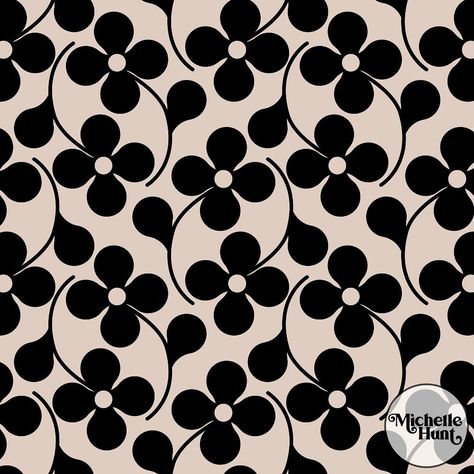 Tumbling Flowers. A gracefully graphic floral in colors from classic black and white and versatile neutrals, to fun and brilliantly bright. Available now @spoonflower Which color combo is your favorite? • • • #patterndesign #spoonflower #flowers #flowerprint #floralfabric #flowered #floraltextiles #spoonflowermakers #fabricdesign #wallpaperdecor #interiorstyling Black Flower Pattern, Bird Stencil, Graphic Floral, Motif Batik, Africa Art, Motif Vintage, Sunflower Pattern, Flower Motif, Wallpaper Decor