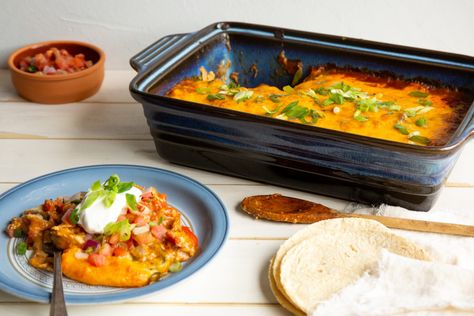 Original King Ranch Casserole Recipe | Texas Heritage for Living King Ranch Casserole, Ranch Casserole, Main Entrees, Cheddar Cheese Soup, Small Tomatoes, Cooking With Olive Oil, King Ranch, Chicken Feed, South Texas