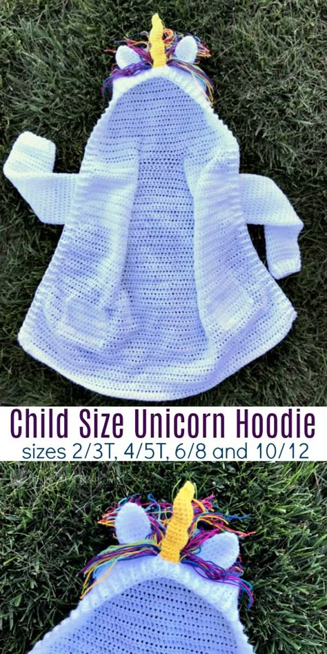 Free Unicorn Crochet Pattern Roundup - Nana's Crafty Home Crochet Unicorn Pattern Free, Crochet Unicorn Pattern, Unicorn Hoodie, Gilet Crochet, Crochet Toddler, Crochet Kids, Crochet Unicorn, Crochet Girls, Unicorn Pattern