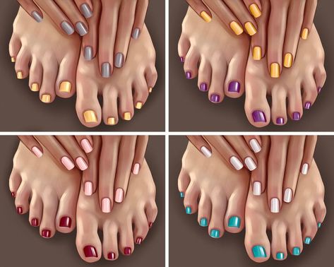 Trending Pedicure, Mani Pedi Color Combos, Pedicure Trends, Unique Nail Ideas, Mani Pedi Combos, Toe Art Designs, Nail Polish Combinations, Red Pedicure, Nail Color Combinations