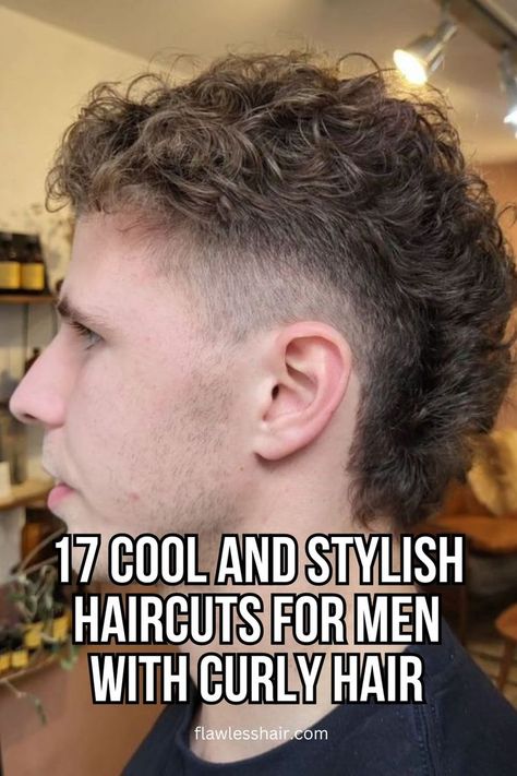 Curly Mullet/Wolf Cut Mullets For Curly Hair, Mullet And Wolf Cut, Mullet With Curly Hair, Curly Hair Mullet Men, Stylish Haircuts For Men, Undercut Curly Hair, Curly Fringe, Men With Curly Hair, Mullet Haircut