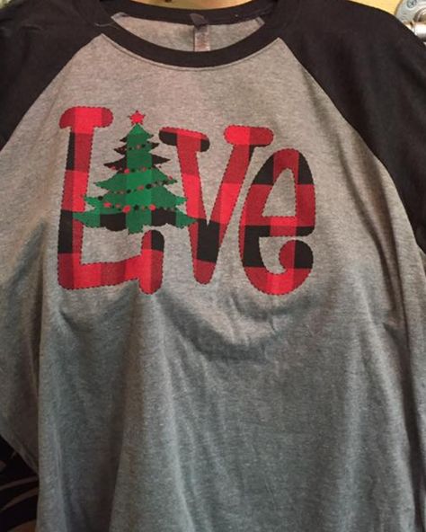 L🎄VE raglan shirt Christmas Tree Top, Christmas Tree Tops, Silhouette Christmas, Monogram Shirts, Tree Top, Christmas Tops, Love Christmas, Green Christmas Tree, Raglan Shirts