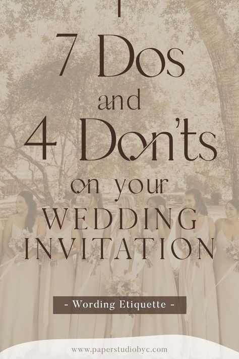 Wedding Invitations Examples, Wedding Planning Checklist Timeline, Ultimate Wedding Planning Checklist, Free Wedding Invitation Templates, Invitation Examples, Free Wedding Invitations, Wedding Invitation Inspiration, Wedding Etiquette, Dos And Don'ts