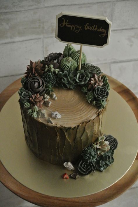 a l i c e m c r a e _ Cactus Cake, Succulent Cake, Zucchini Cake, Magic Cake, Sweet Cakes, Buttercream Cake, Savoury Cake, Fancy Cakes, Flower Cake