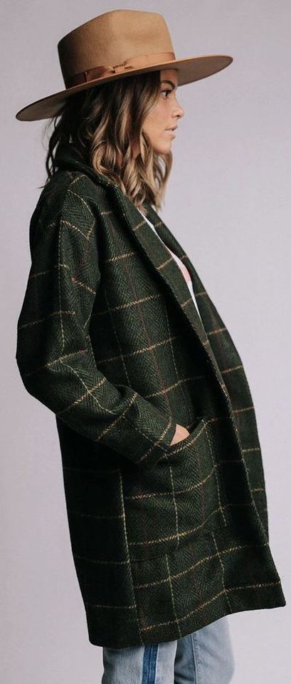 Clad And Cloth, Billy B, Longline Coat, Green Coat, Plaid Print, Look At You, Green Plaid, Looks Style, Mode Inspiration