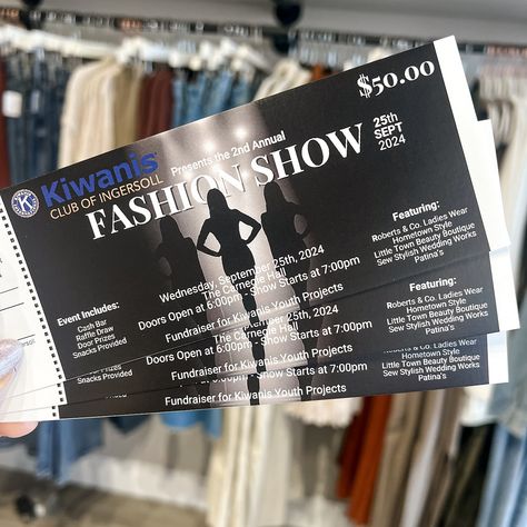 📸 We are proud to be apart of the @kiwanisingersoll Fashion show on September 25th at the @carnegie.hall.ingersoll Enjoy a night out with your gal pals 🥂 Grab your tickets in store before they sell out 🎟️ . . . #fashionshow #communityfirst #oxfordcountyontario #womensfashion #womensupportingwomen Door Prizes, Carnegie Hall, Beauty Boutique, Gal Pal, Stylish Wedding, Sell Out, Women Supporting Women, Proud To Be, Fashion Show