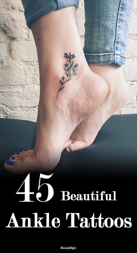 Butterfly Ankle Tattoos, Ankle Foot Tattoo, Cute Ankle Tattoos, Tattoos And Their Meanings, Small Foot Tattoos, Ankle Bracelet Tattoo, Ankle Tattoo Designs, Ankle Tattoos For Women, Ankle Tattoo Small