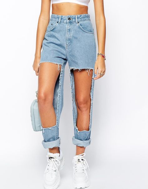 So for those of you considering purchasing a ripped jean, who aren’t really sure where the line between chic and WTAF is, here are 11 pairs of ripped jeans which have gone too far… Really Ripped Jeans, Very Ripped Jeans, Extreme Ripped Jeans, Slim Mom Jeans, Cut Out Jeans, Blue High Waisted Jeans, High Waisted Ripped Jeans, Ripped Jeans Outfit, High Waisted Distressed Jeans