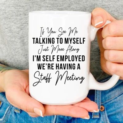 Me Talking To Myself, Talking To Myself, Coffee Halloween, Coffee Christmas, Coffee Mug Quotes, Novelty Mugs, Cricut Craft Room, White Coffee Mugs, Christmas Coffee