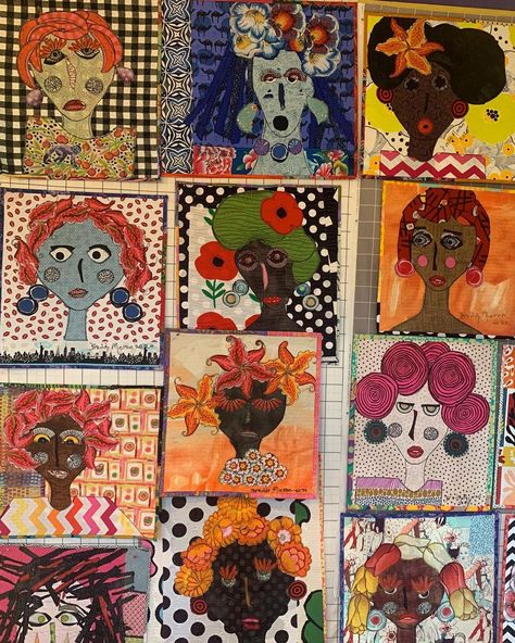 Freddy Moran Faces, Face Quilts, Freddy Moran, Fabric Artist, Slow Stitching, Beautiful Quilts, Art Quilts, Fiber Art, Art Ideas