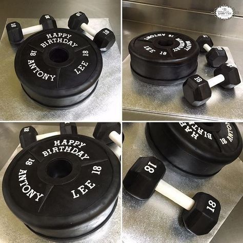 Barbell Cake, Bolo Crossfit, Crossfit Cake, Fitness Cake, Gym Cake, White Chocolate Mud Cake, Bolo Fit, Chocolate Mud Cake, Cookie Cake Birthday