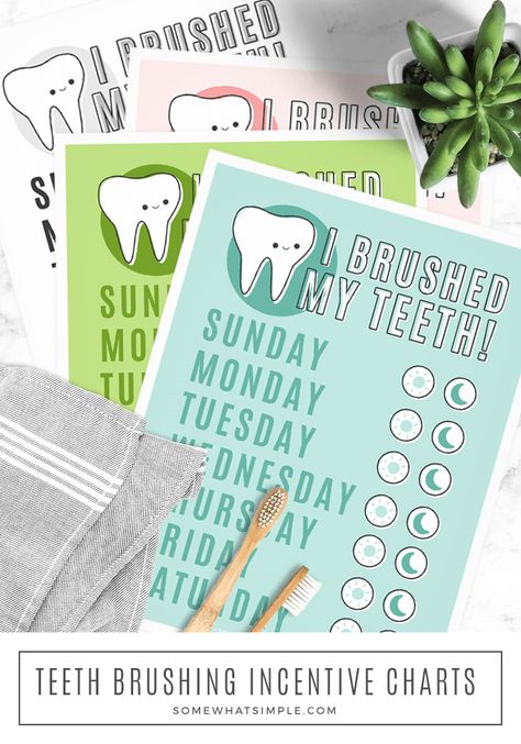 Our tooth brushing chart for kids is the perfect way to BRUSH UP on good dental hygiene!  This free printable is a fun way to give your children an incentive to clean their teeth each day. #teethbrushingchart #teethbrushingchartfreeprintable #teethbrushingchartforkids #teethbrushingchartfortoddlers #teethbrushingincentivechart Brushing Teeth Chart Free Printable, Teeth Brushing Chart Free Printable, Tooth Brushing Chart Free Printable, Teeth Cleaning Activities For Kids, Brush Teeth Chart, Teeth Brushing Chart, Housework Schedule, Toddler Teeth Brushing, Toddler Sticker Chart