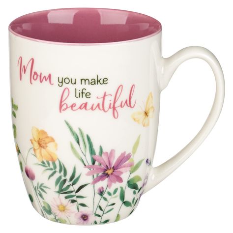 Special Coffee, Make Life Beautiful, Christian Art Gifts, Purple Wildflowers, Yellow Blossom, Gifts Mom, Mother's Day Mugs, Coffee Cup Gifts, Tea Drinkers