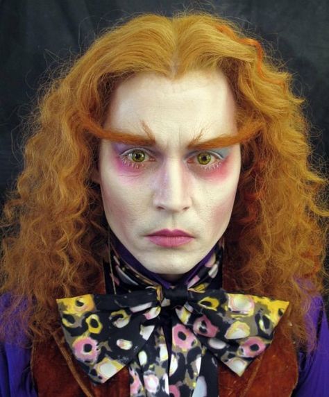 Johnny Depp Makeup, Mad Hatter Johnny Depp, Mad Hatter Makeup, Johnny Depp Mad Hatter, Mad Hatter Halloween Costume, Mad Hatter Cosplay, Alice In Wonderland Makeup, Wonderland Makeup, Halloweenský Makeup