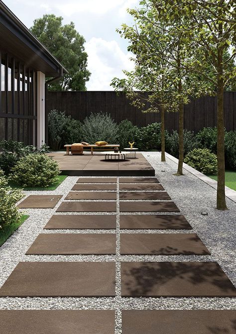 #gardenideas #outdoorceramic #outdoorpaving #gardenceramic Step Stones, Outdoor Paving, Modern Backyard, Outdoor Backyard, Modern Landscaping, Terrace Garden, Green Life, Outdoor Flooring, Small Gardens