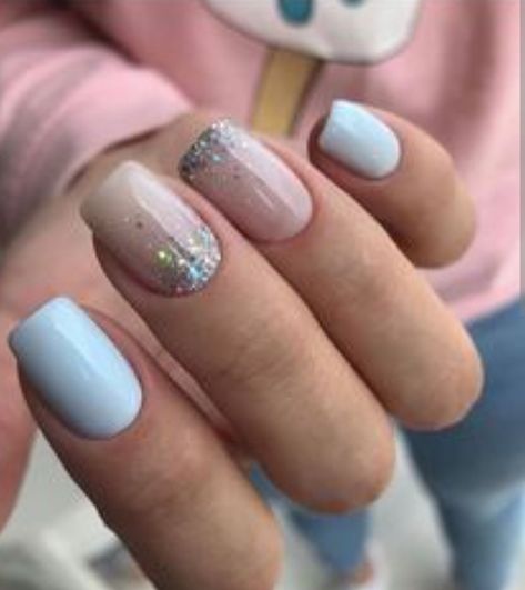 Summer Nails 2023, Violet Nails, Squoval Nails, Winter Nails Acrylic, Blush Nails, Nails 2023, Winter Nail, Short Acrylic Nails Designs, Neutral Nails