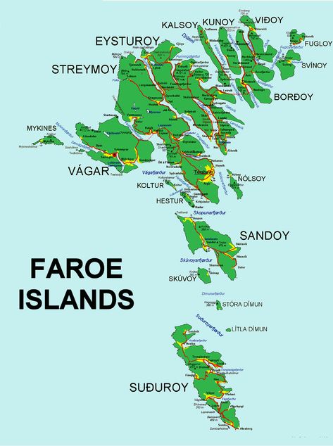 Faroe-Islands-Map Faroe Islands Map, Faroe Islands Travel, Faroe Islands Denmark, Kingdom Of Denmark, Voyage Europe, Iceland Travel, Island Travel, Future Travel, British Isles