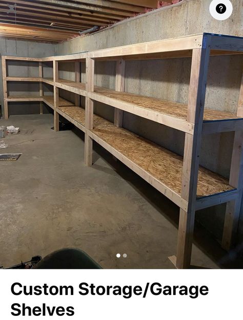 Garage Kasten, Basement Shelving, Build Garage, Shed Shelving, Pallet Deck Diy, Wooden Storage Shelves, Garage Storage Inspiration, Wood Storage Shelves, Extra Space Storage