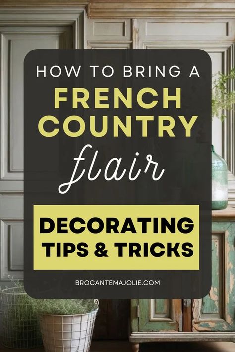 How to Bring a French Country Feel? (even if you have a modern house) - Brocante Ma Jolie French Country Art Wall Decor, French Country Foyer, French Decorating Ideas, French Country Crafts, Country Coastal Decor, French Country Color Palette, French Rustic Decor, French Country Decorating Bedroom, Diy French Country Decor