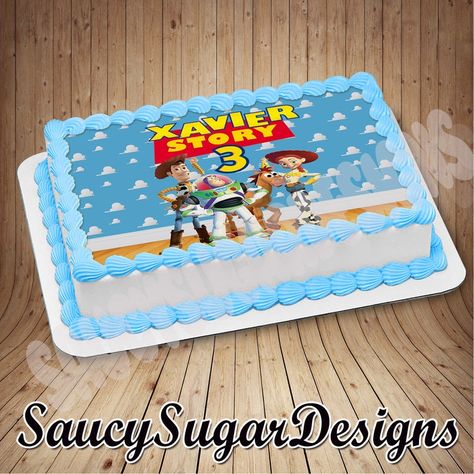 Toy story cake image edible cake topper cake decoration | Etsy Toy Story Birthday Cake, Toy Story Party Decorations, Honey Drops, Toy Story Theme, Cake Image, Edible Cake Decorations, Toy Story Cakes, Toy Story Birthday Party, Toy Story 3