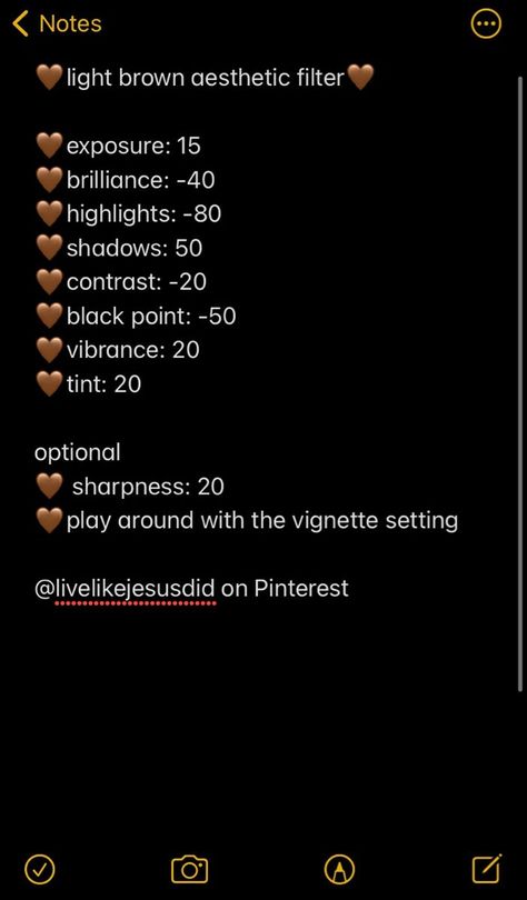 Iphone Camera Edit Dark, Brown Aesthetic Filter, Filter Photo Editing, Light Brown Aesthetic, Brown Filter, Filter Ideas, Ios Photos, Filter Photo, Vintage Photo Editing