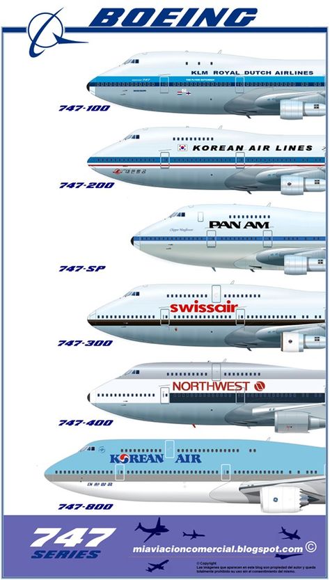 747 variants Boeing Planes, Aviation Education, Commercial Plane, Pilots Aviation, Korean Air, Cargo Aircraft, Boeing Aircraft, Passenger Aircraft, Airbus A380