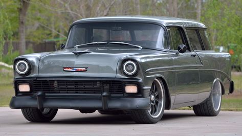 1956 Chevrolet Nomad Custom 1956 Chevy Nomad, Murdered Out, Chevy Nomad, Project Cars, Classic Cars Trucks Hot Rods, Custom Cross, Mecum Auction, Classic Cars Trucks, Chevy Trucks