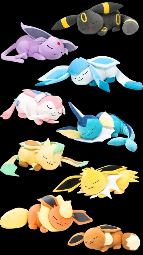 Sleeping Pokemon Plush, Pokémon Stuffed Animals, Vaporeon Plush, Pokémon Plushies, Pokemon Sleeping, Pokémon Plush, Pokemon Sleep, Eevee Plush, Pokemon Stuffed Animals