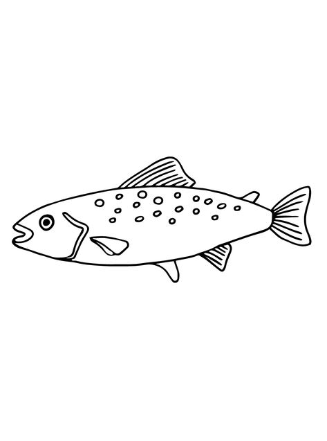 Salmon - Lol Coloring Pages Milkfish Drawing, Cute Salmon Drawing, Salmon Drawing Simple, Salmon Outline, Salmon Sketch, Salmon Drawing, Lol Coloring Pages, Lol Coloring, Art Coloring Pages